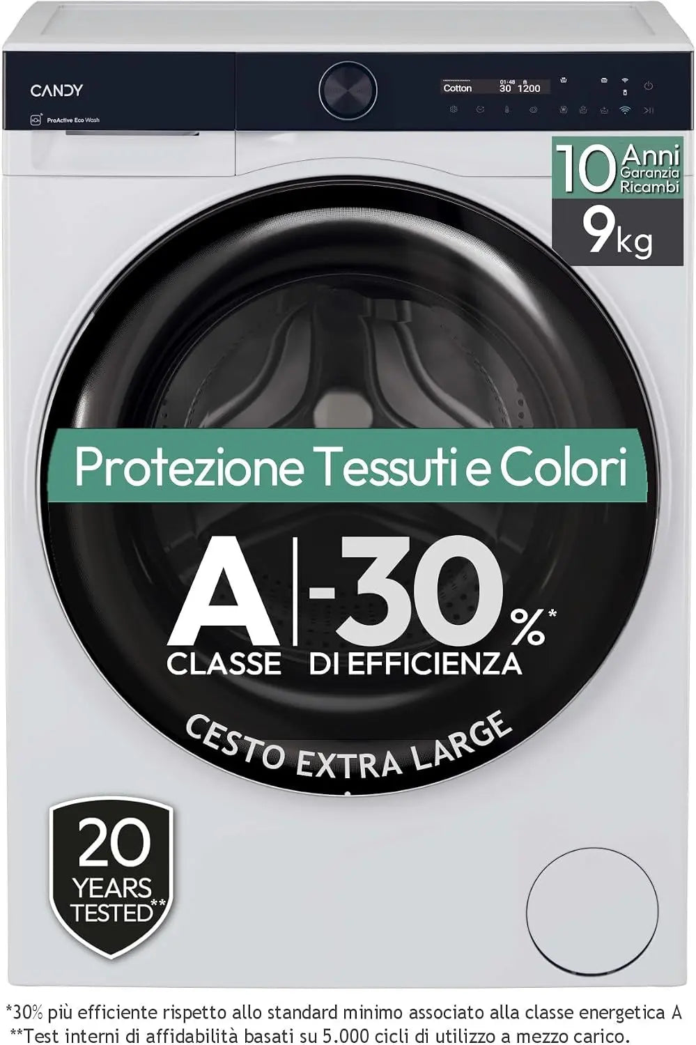 Lavatrice Candy - colore Bianco - 9 Kg