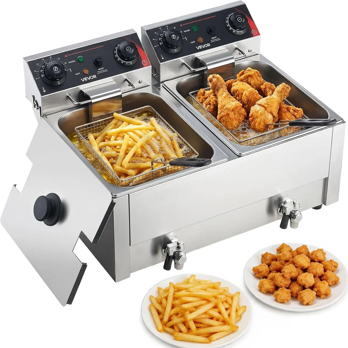 Friggitrice elettrica VEVOR - colore Argento - con timer - 5000 W