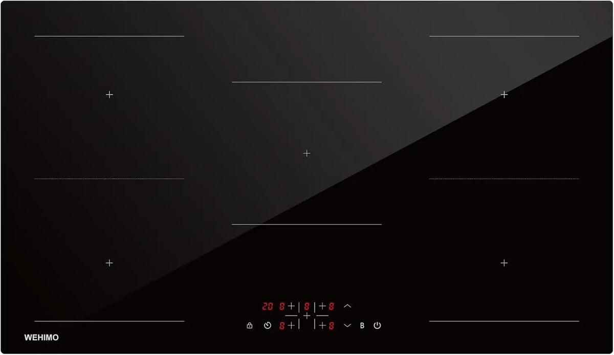 Piano cottura a induzione WEHIMO - colore Nero - con timer - 8600W, 90cm