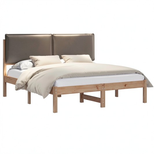 Letto Matrimoniale Moderno 180x200 cm con Testiera Imbottita Talpa e Cuscino Lavabile