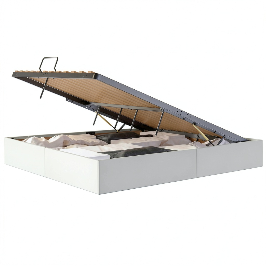Letto Contenitore Queen in Velluto Grigio 200x200 cm con Sollevamento Idraulico
