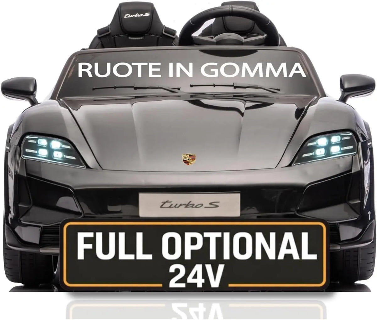Gioco per bambini Porsche - colore Nero - con Bluetooth, con telecomando, a LED - 24V, 60 Kg