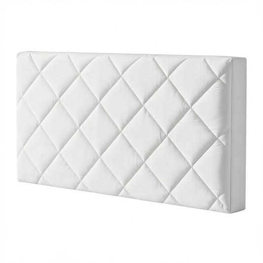 Copertura protettiva bianca per testiera letto queen size, 220 cm, in legno o pelle, antipolvere