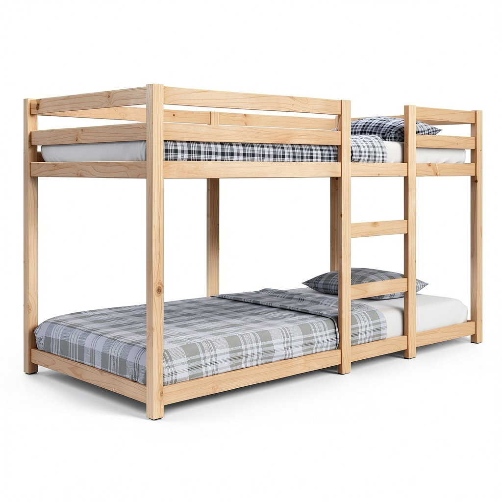 Letto a castello in pino massiccio 90x200 cm per bambini e adulti