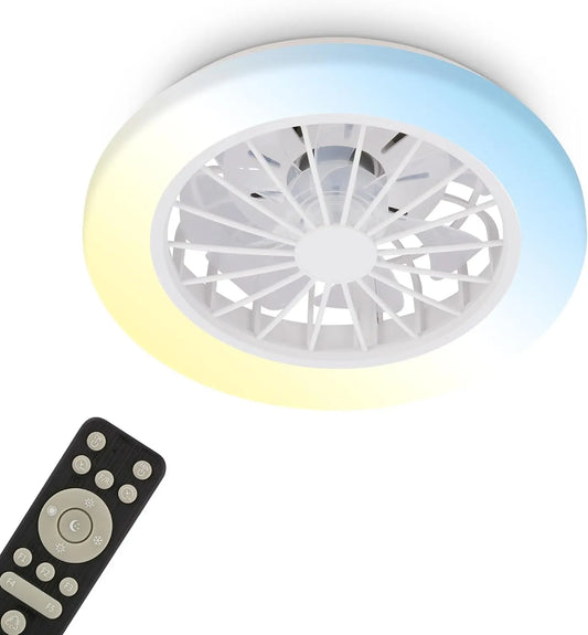Ventilatore da soffitto BRILONER - colore Bianco - con telecomando, a LED, silenzioso - 38 cm