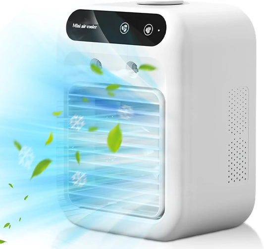 Climatizzatore portatile - colore Bianco - portatile, silenzioso, ricaricabile