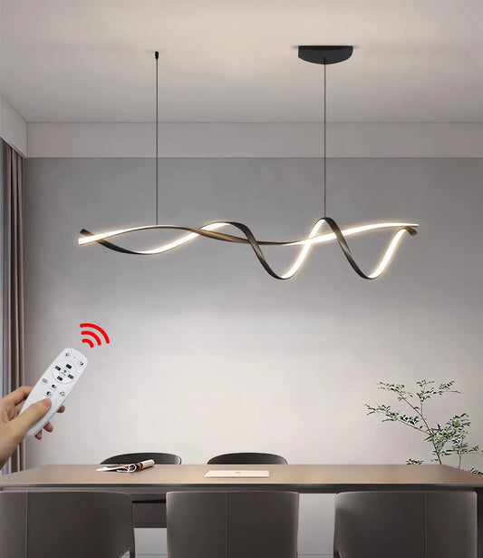 Lampada LED - colore Nero - con telecomando, a LED, regolabile - 48W, 110cm
