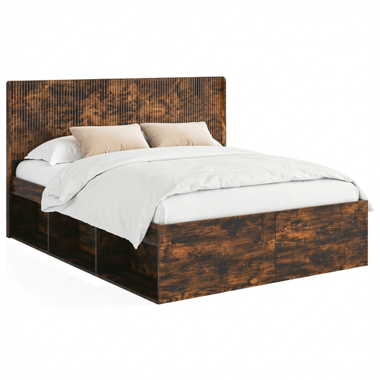 Letto Matrimoniale con Storage Integrato e Testiera Moderna