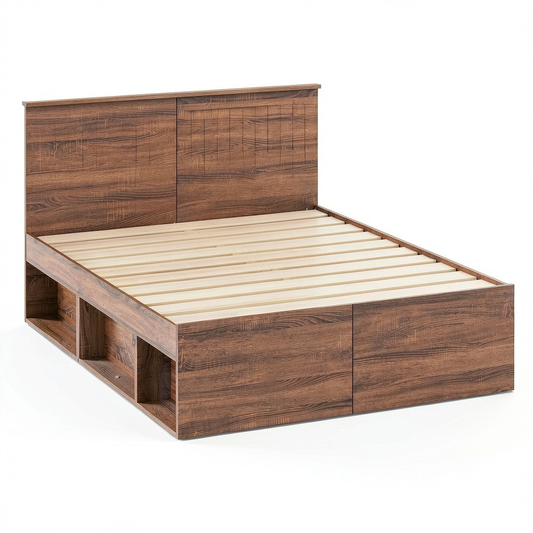 Letto Matrimoniale Contenitore in Legno Massello Rovere 120x190 cm