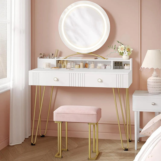 Specchio Hzuaneri - colore Bianco/Rosa/Oro - 140 cm