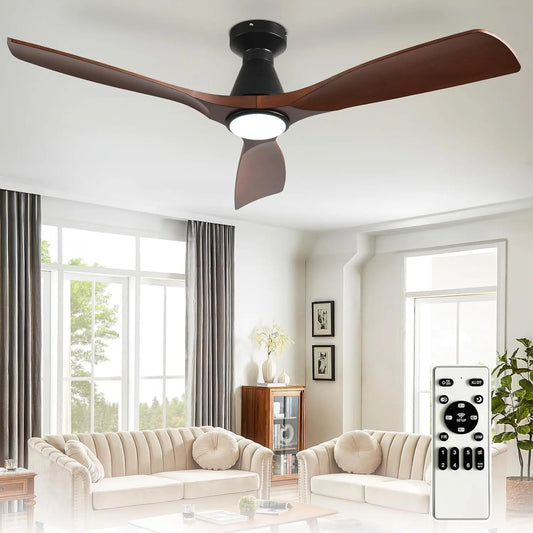 Ventilatore da soffitto Depuley - colore Marrone - portatile, regolabile, con controllo intelligente - 132 cm