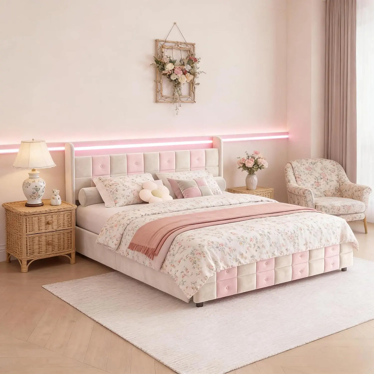 Letto - colore Bianco - a LED