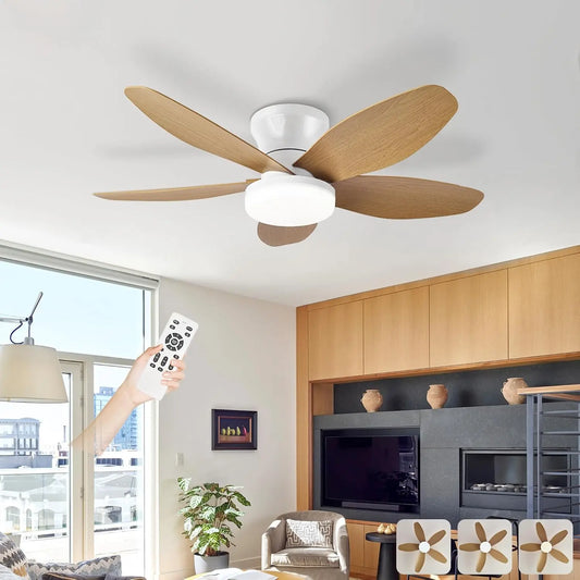 Ventilatore da soffitto - colore Bianco - con telecomando, a LED, silenzioso