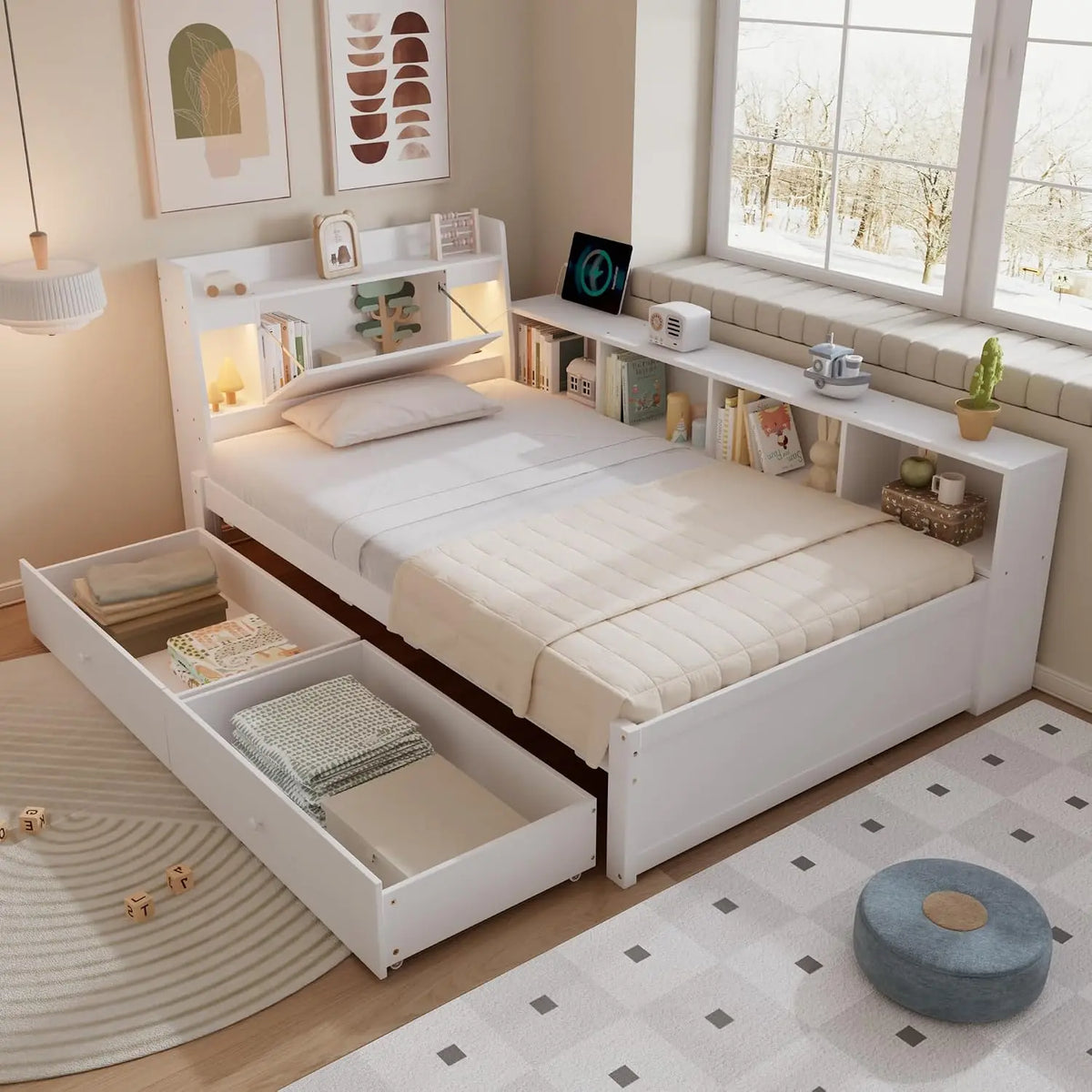Letto - colore Bianco - 200 cm