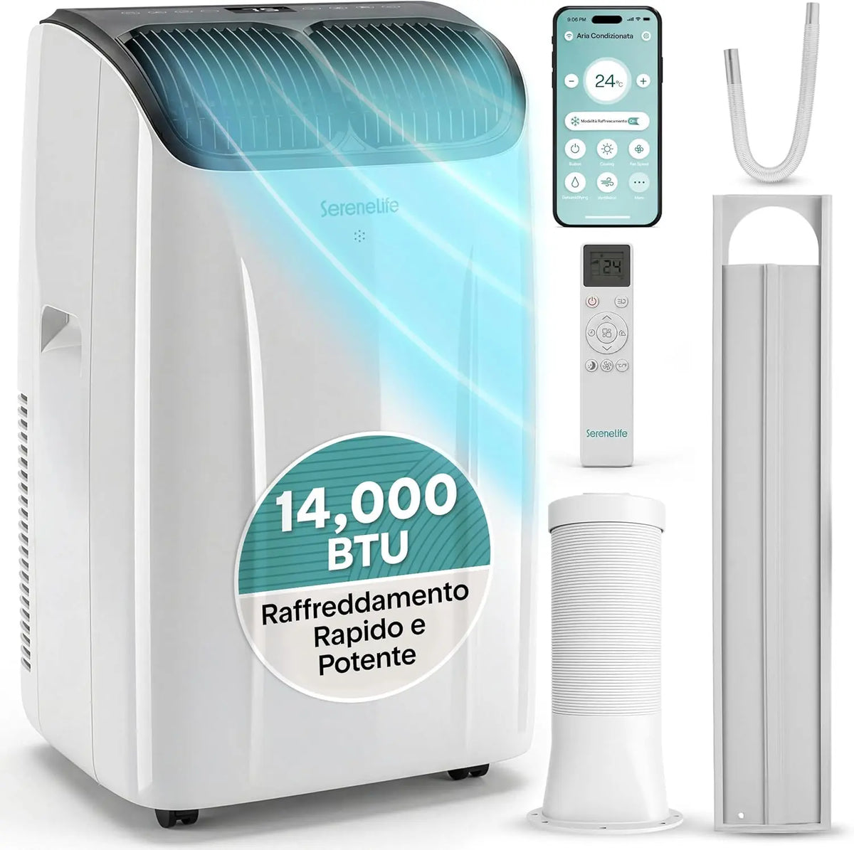 Climatizzatore portatile SereneLife - portatile, multifunzione - 14000 BTU