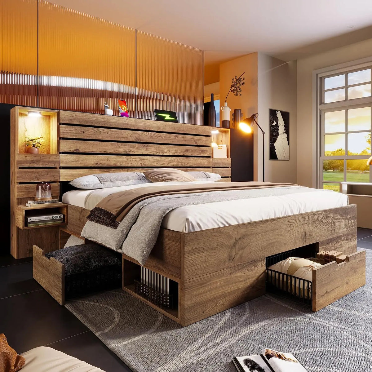 Letto Kebnor - a LED - 200 cm